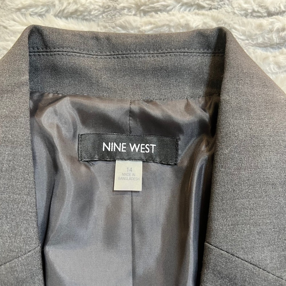 NWT Nine West Women's Gray Granite‎ Stretch Blazer Suit Jacket US 14 - Picture 8 of 16